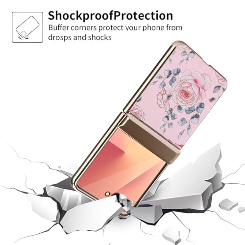 Funda para Samsung Galaxy Z Flip 7 con bisagra y protector de pantalla rosa 7