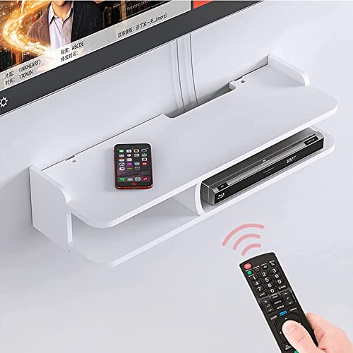 Console multimédia flottante et étagère de rangement design pour routeur - 6