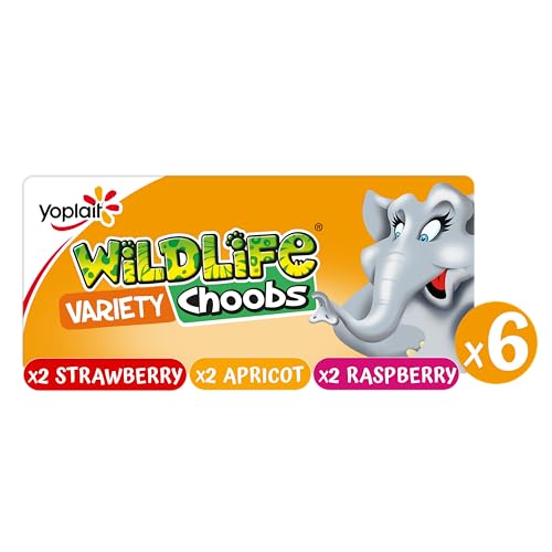 Wildlife Choobs Strawberry Raspberry and Apricot Flavour Yogurt Tubes 6x37g
