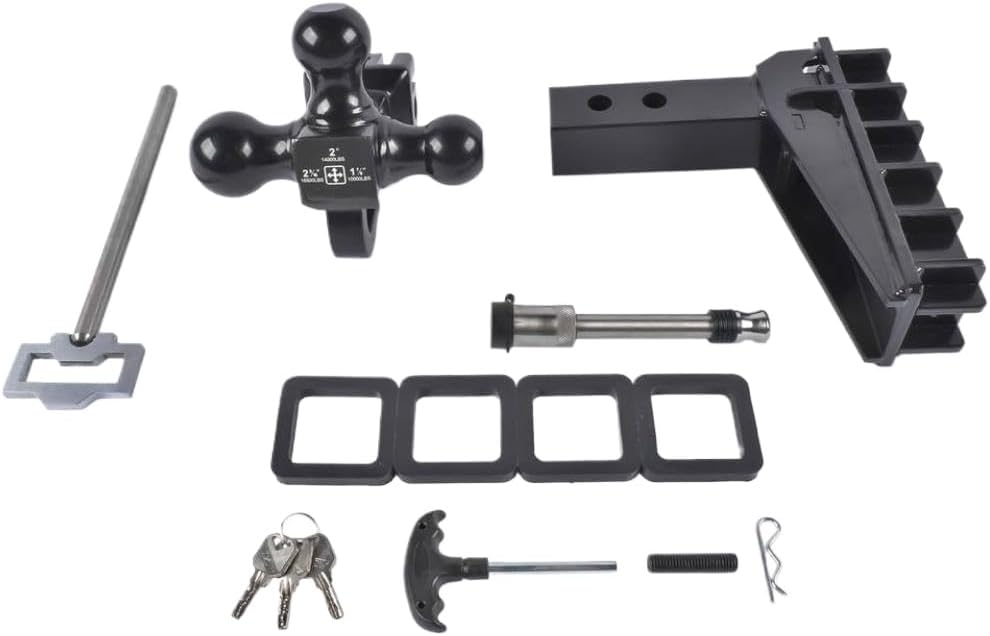 Tow Hitch 17000 LBS GTW Class 3 Ball Mount Drop Hitch Compatible with Heavy Duty Vehicles
