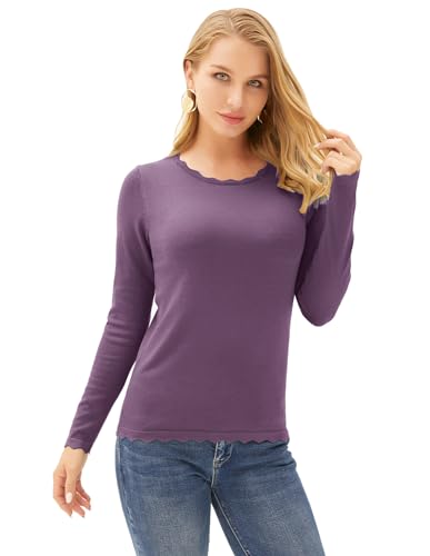 Image of GRACE KARIN Women's High Stretchy Long Sleeve Pullover Sweater Blouse Top