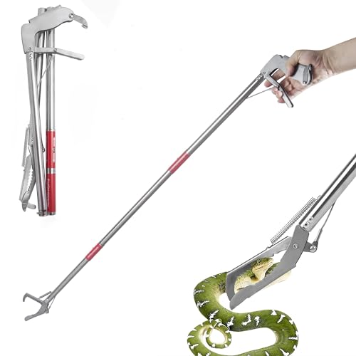 Image of 50 inchSnake Grabber Tool,Collapsible 3 Sections Snake Stick,Snake Tongs Only 17 in After Folding,Snake Stick Suitable for Many Scenarios，Snake Grabber Toolcan Also be Used as Reptile Tongs and Snake Hook