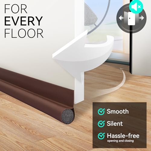 Image of MAXTID Under Door Draft Stoppers Brown 36 Inch Door Draft Blocker Draft Stoppers for Bottom of Doors Seal Gap Reduce Wind /Breeze, Cold Air, Dust, Smoke, Door Seal Strips Sweeps