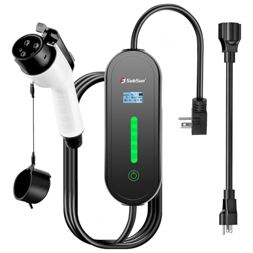 Level 1 & Level 2 EV Charger 16Amp 110-240V,17ft Cable, Portable Electric Vehicle Charger with