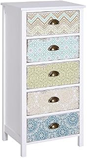 HOMCOM Chest of 5 Drawers Bedside Cabinet Side Storage Chest Entryway Living Room Bedroom Furniture Organizer Unit