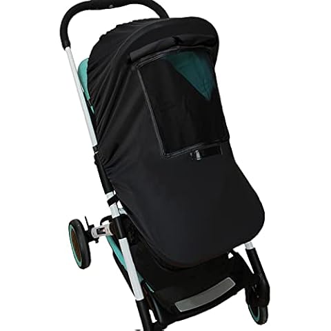Universal Buggy Pram Sunshade,Baby and Toddler Buggy Sun Cover with Viewing Window, Sun Shield UV Protection Blackout Blind for Baby Pushchairs and Srollers- Easy to Install(Black)) Cover