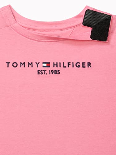 Tommy Hilfiger Vestido patinadora com logotipo para meninas, Rosa exótico, GG