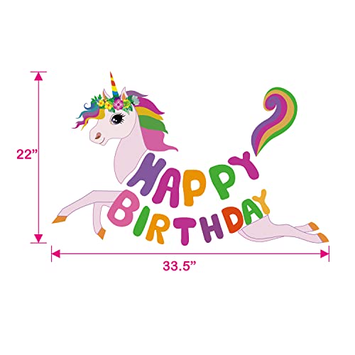 Unicorn Birthday Banner,Unicorn Themed Party Decoration,Unicorn Themed Girl Birthday Party Supplies #TOP1