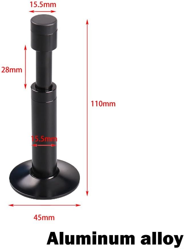 Door stoppers,Door Stop Punch Free Door Stop Anti-Collision Artifact Floor Door Stops Mute Wall-Mounted Bumper for Home Office(Copper-Gold) (Color : Aluminumblack)