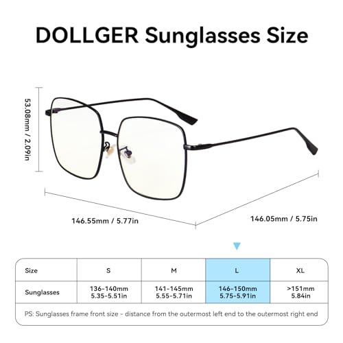 Oversized Blue Light Blocking Glasses for women Square Gold Metal Frame by Dollger - Used condition - Image 6