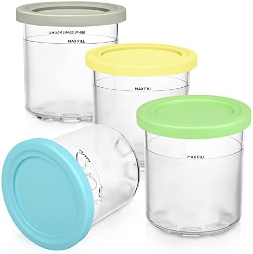 Containers Replacement Ice Creami Pints and Lids, 16oz Containers...