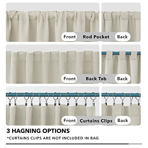 Deconovo Back Tab And Rod Pocket Solid Thermal Insulated Blackout Curtain And Drapes For Nursery Room 52W X 95L Inch Set Of 2 Panels Light Beige #TOP3