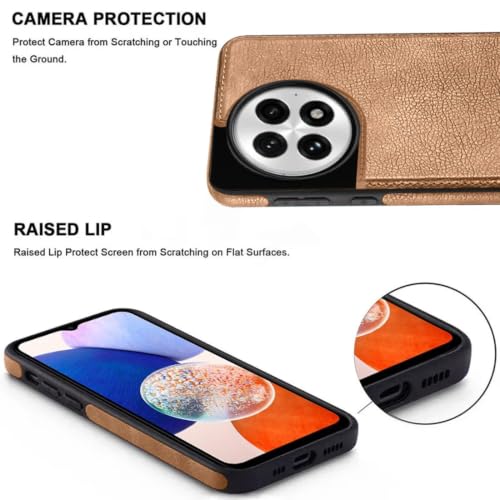 Image of MOBILOVE PU Leather Flexible Shockproof Design Back Case Cover for | OnePlus 13R 5G (Brown)