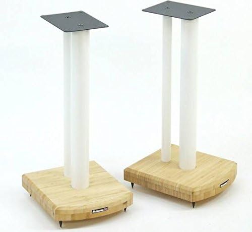 ATACAMAMoseco 10 Speaker Stands Natural Bamboo-White Pole