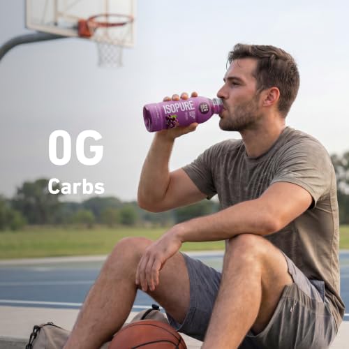 Image of Isopure Zero Carb 32g Clear Protein Ready-to-Drink, Whey Protein Isolate, Grape Frost, 12 Pack (Packaging May Vary)