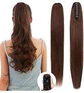 SEGO Pro Claw Clip Ponytail Extension Human Hair Long Straight Clip in Ponytail Hair Extensions R...