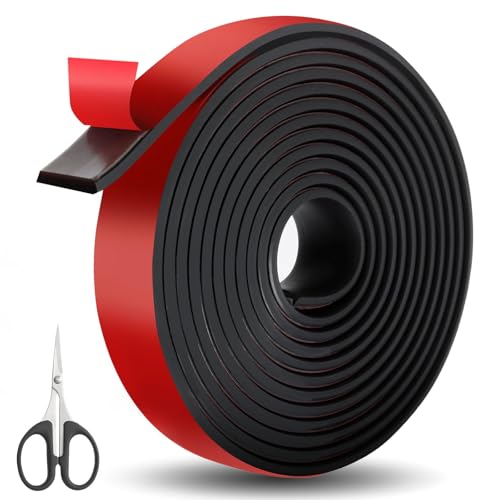 UVVRUR Tiras de goma autoadhesivas, 20 mm (ancho) x 3 mm (S) x 3 m(L) de neopreno, alfombrilla de goma, perfil de goma para juntas, protección de suelos, cubierta, antivibración, antideslizante