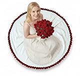 plaid fleurs crochet 【Design Enchanté de Bouquet de Roses】 : Réalisé professionnellement, roulée, elle ressemble à un bouquet de roses à couper le souffle. Cette couverture au crochet se transforme en une couverture décorative florale et douce.