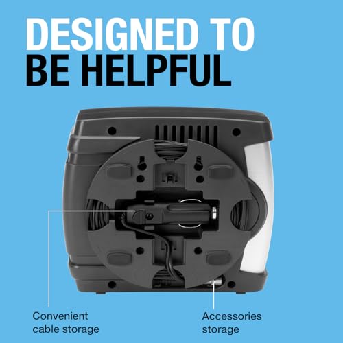 RING RAC610 12V Analog Tire Compressor, Inflates Fully deflated car tire in 4.5 Minutes