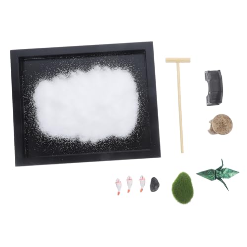 CIYODO Tabletop Zen Garden Kit Meditation Therapy Tray Garden Meditation Decor Random Color