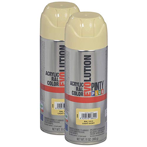 Secado rápido  acrílico Spray de pintura PintyPlus Evolution  Pack de 2  Color Marfil