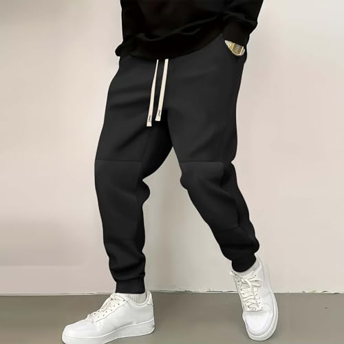 Mens Color Block Sweatpants Fall Casual Drawstring Elastic Waist Jogger Pant with Pocket Fashion Straight Trouser2