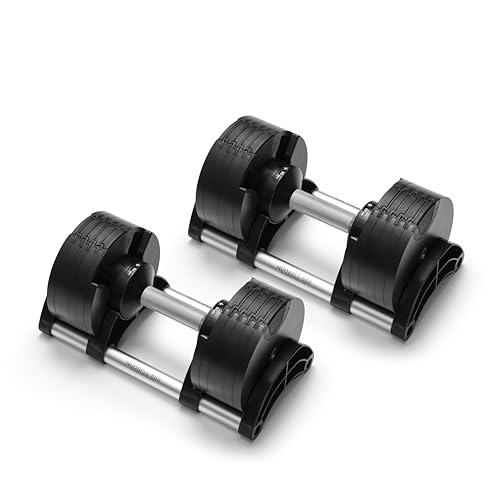 Image of NUOBELL Adjustable Dumbbell Set, 5-50 LB or 5-80 LB, Easy Twist 2024-25 Model, All-In-One Weights Set (Pair) for Home, Original Manufacturer