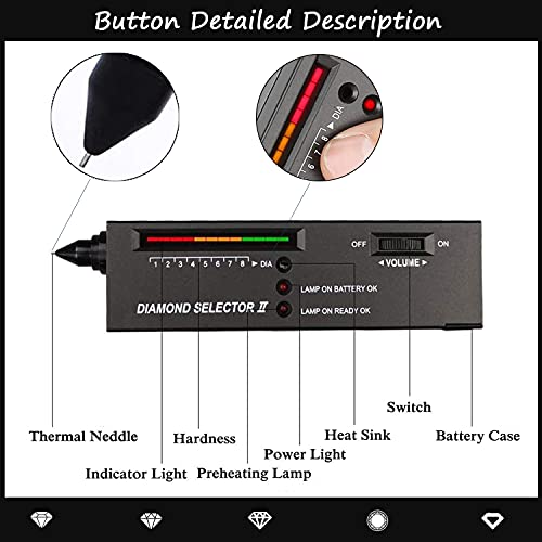 Yult Professional Diamond Testers High Accuracy Practical Portable Diamond Selector for Novice and Expert Jewelry Jade with a Leather Bag and Battery