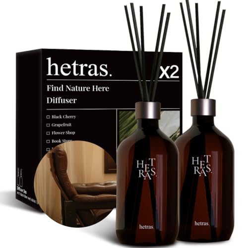 【公式】hetras ヘトラス プレミアム 大容量 ディフューザー Hotel Leather ホテルレザー レザーの香り500ml 2ea 2個入り セット ルームフレグランス リードディフューザー アロマディフューザー 香り インテリアの商品画像（Amazon）