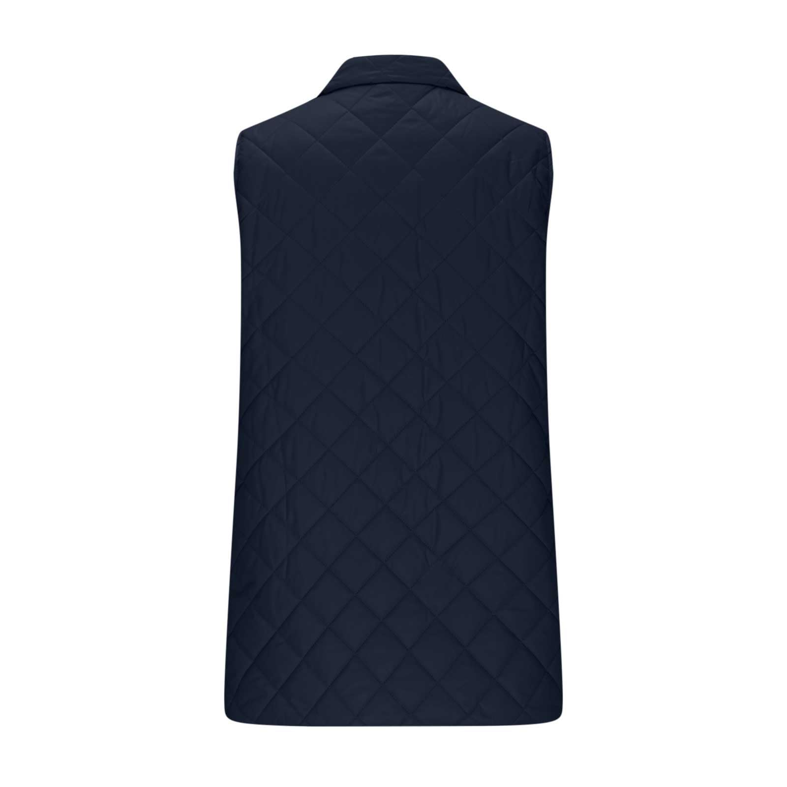 OVARA Gilet trapuntato da donna con colletto alla coreana, leggero, con cerniera, imbottito, termico, comodo, casual, tinta unita, gilet da donna, giacca lunga senza maniche