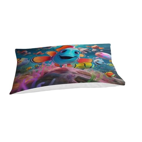 Funda nórdica de pez payaso mundo del océano 3 piezas microfibra 135x200 6