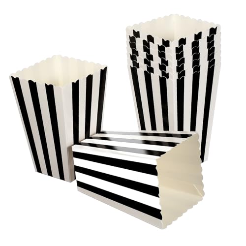 ABOOFAN 24Pcs Popcorn Boxes Paper Snack Containers for Weddings Parties Movie Versatile Holders for Popcorn Candy Cookies DIY Labeling