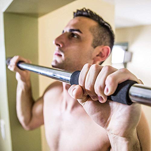 Doorway Pullup Bar, Portable Electroplate Steel Pull Up and Chin Up Bars 24.4 to 39.4 Inches Adjustable Length Workout Fitness Bar for Many Exercises Pull-ups Chin-ups Hanging Leg Raises Push-ups Dips - Thumbnail 3