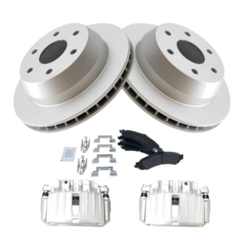 Image of TRQ Rear Brake Pad & Rotor Kit Compatible with 02-06 Cadillac 00-06 Chevrolet GMC