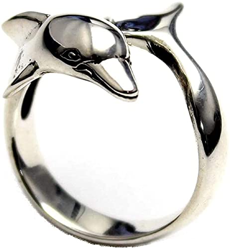 COSUMOSU 925 Sterling Silver wide rings - Dolphin Polynesian Hawaiian jewelry Size 7