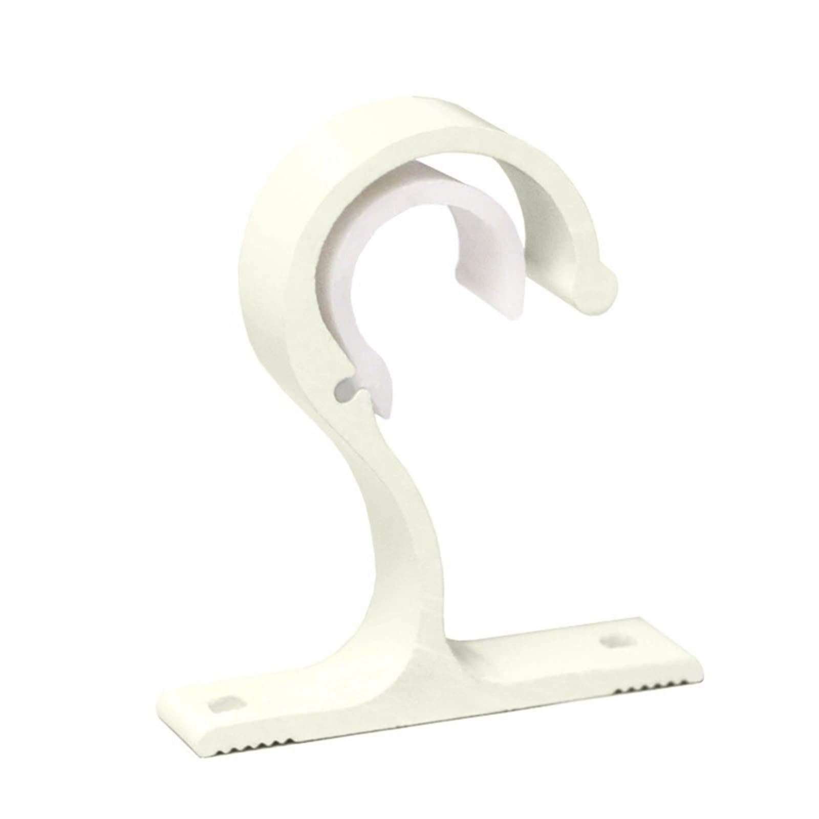 Gbrcen Curtain Rod Brackets 4pcs Curtain Rods Bracket Hanger Hook Rod Support Clamp Crossbar Fixing Clip Wall Hooks Organizer Rails Rack Home Storage(Light white)