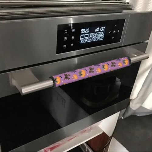 Image of Halloween Fridge Handle Covers Set of 6 Pumpkin Bow Kitchen Appliances Gloves Anti-Static Refrigerator Handle Protector Microwave Oven Dishwasher Handles Protector