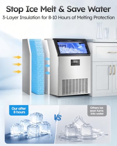 Image of Mojgar Commercial Ice Maker 130lbs /24H with 40lbs Storage Bin ETL Approval