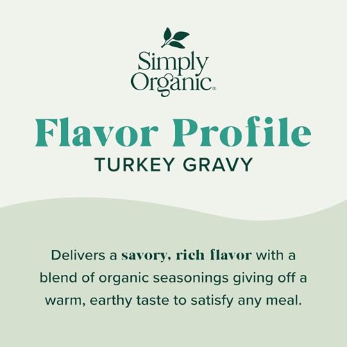 Image of Simply Organic Turkey Flavored Gravy Mix, Certified Organic, Gluten Free | 0.85 Ounce (Pack of 12)