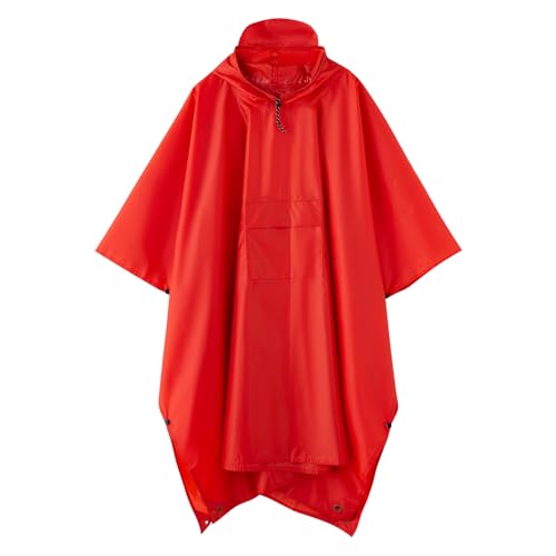 Image of Hooded Waterproof Raincoat, Unisex Outdoor Hiking Camping Mat and Small Tent