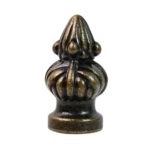 Dirvcp Vintage Lampshade Decoration Brass Lamp Cover Knob with Double Threaded Screws Suitable for 3/8 and 1/4-27 inches (1 Pack)