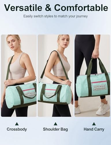 Image of Venzina Unisex Large Capacity Gym and Travel Backpack, Multi-Compartment Sports Duffle Bag with Organized Storage, Multi-Way Carry Yoga Crossbody Bag for Fitness, Workout, Hiking, Daily Use- Green