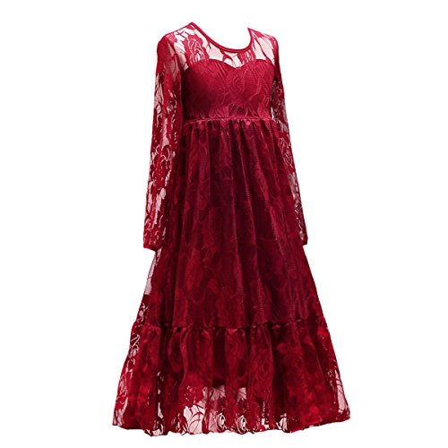 Flower Girls Dresses Bridesmaid Wedding Pageant Party Princess Communion Floral Boho Vintage Lace Dance Gown3