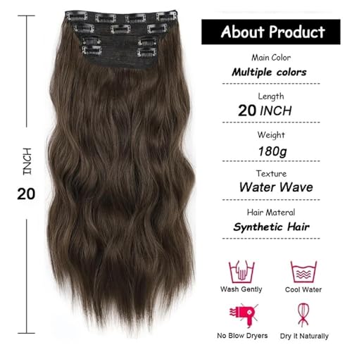 Extensiones de cabello sintético de aspecto natural y efecto ondulado de agua 2
