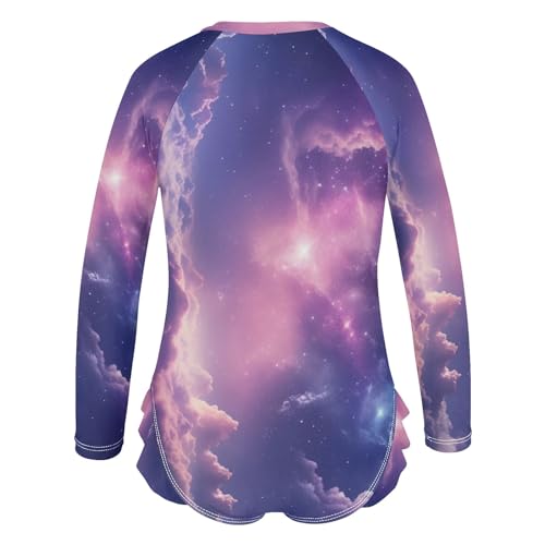 ALAZA Toddler Swimsuit Girl Bathing Suit Swimwear Rash Guard Cloudy Long Sleeve 3T3