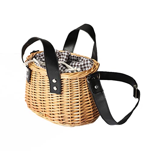 Image of YAHUAN Summer Straw Bag for Women Wicker Purses Woven Wicker Basket Handbag with Lining Beach Sea Rattan Tote