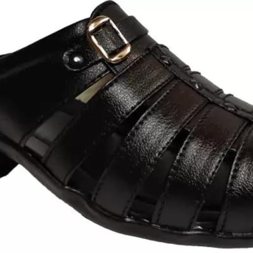Image of Men's Fashion Sandals - Comfortable Fisherman, Premium PU Padding, Synthetic Leather, Closed-Toe Summer Outdoor Sandals, Stylish and Durable Footwear