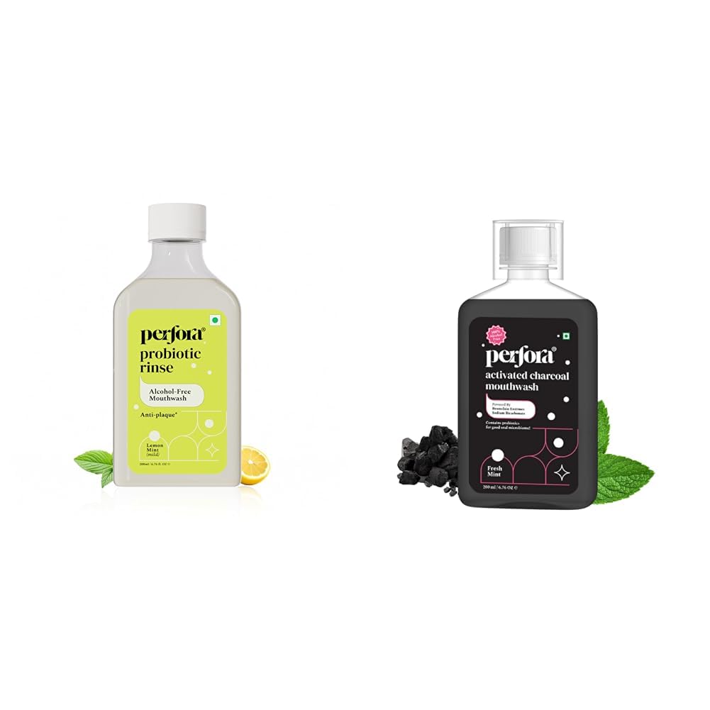 Perfora Lemon Mint Mouthwash - 200ml | Alcohol-Free Mouth Wash Liquid With Probiotics, Hyaluronic | Perfora Activated Charcoal Teeth Whitening Mouthwash - 200ml | Alcohol-Free Mouth Wash Liquid With-picture-15