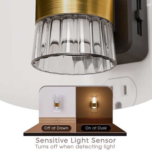 Image of Briignite Night Light, Night Lights Plug into Wall, Dusk to Dawn Sensor | LED Nightlight for Kids, Adjustable Brightness 0-100LM, ,Soft White, Soft Light for Bedroom, Hallway, Nursery, 2 Pack