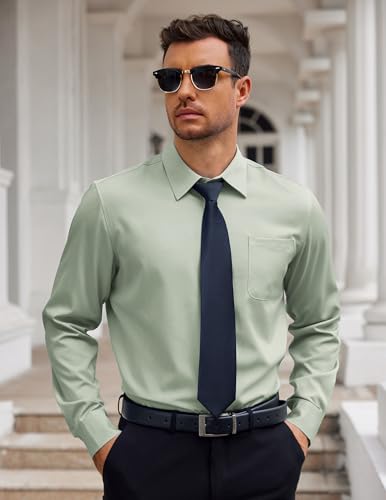 COOFANDY Mens Dress Shirt Long Sleeve Button Down Shirts Business Casual Wrinkle Free Shirts with Pocket2